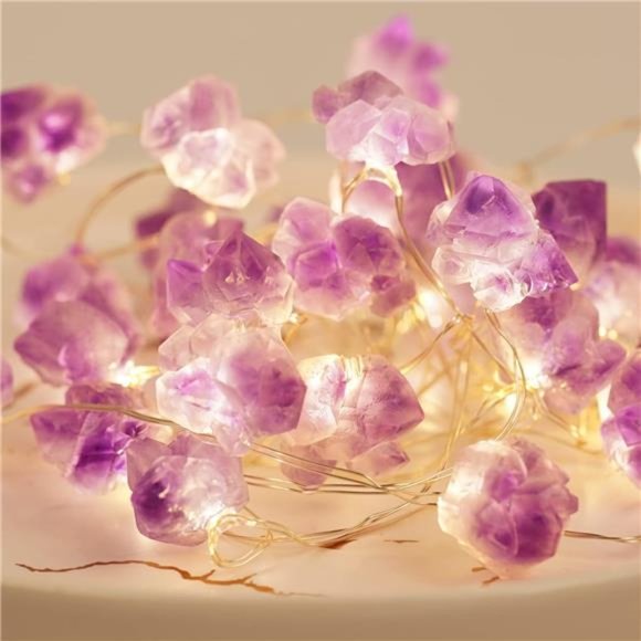 Decorative Lights Plus Amethyst LED String Lights Battery Operated with Remote - Picture 2 of 6